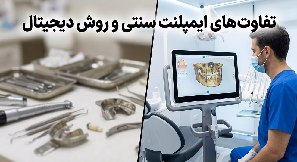 تفاوت ایمپلنت دیجیتال با سنتی در کلینیک دندانپزشکی رهایش